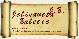 Jelisaveta Baletić vizit kartica
